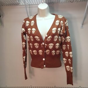 Rust colored skeleton cardigan